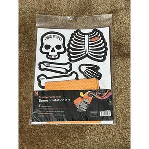 Invitations Party Kit Kids 8 Total Halloween Birthday Bones Skeleton 2015
